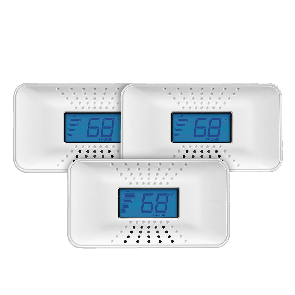 FCO710CL3 10-Year Battery Carbon Monoxide Alarm w/Digital Display - 3 Pack