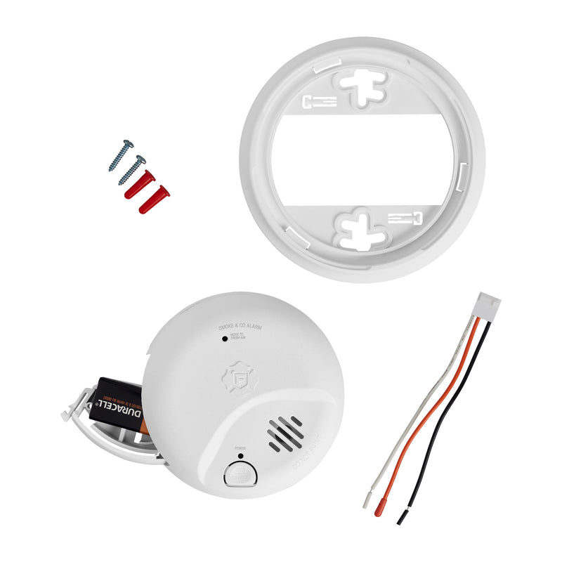 Interconnect Hardwire 2-in-1 Smoke & Carbon Monoxide Alarm With Battery Backup